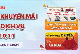 CHƯƠNG TRÌNH KHUYẾN MÃI DỊCH VỤ VÀ PHỤ TÙNG THÁNG 10,11  TẠI HEAD ĐÔNG HÀ